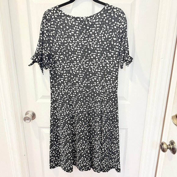 Talbots Petites‎ Black White Polka Dot Tie Sleeve Dress Size LP Large Classic - Picture 7 of 7